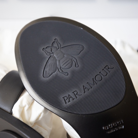 GUCCI Marmont Thong Sandals - Black with Gold Hardware, Size 38/ US 8, NIB - Picture 6 of 14